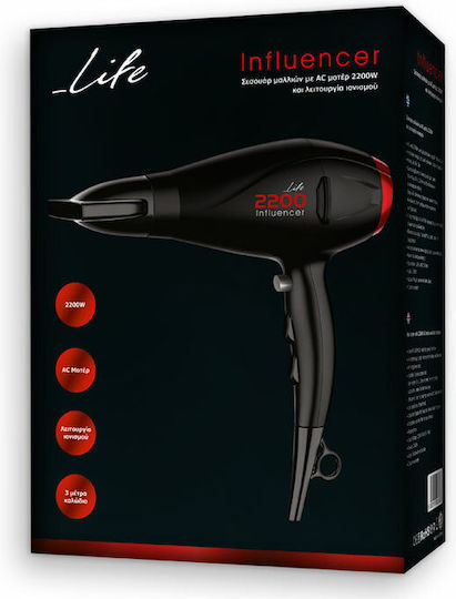 Life Influencer Hairdryer Ionic Uscător de Păr cu Difuzor 2200W