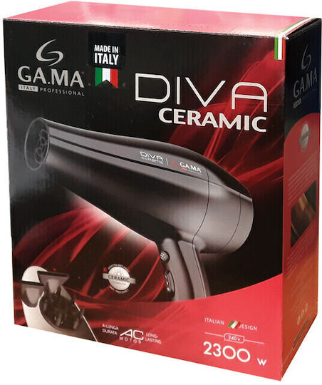 GA.MA Diva Ceramic Ionic Professional Hair Dryer with Diffuser 2300W