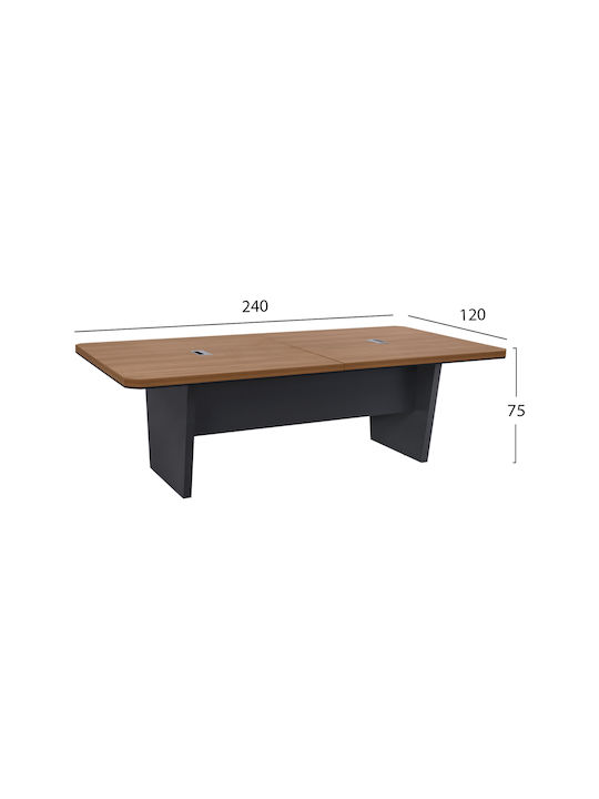 Meeting Table Supreme Wooden Honey Oak & Grey 240x120x75cm