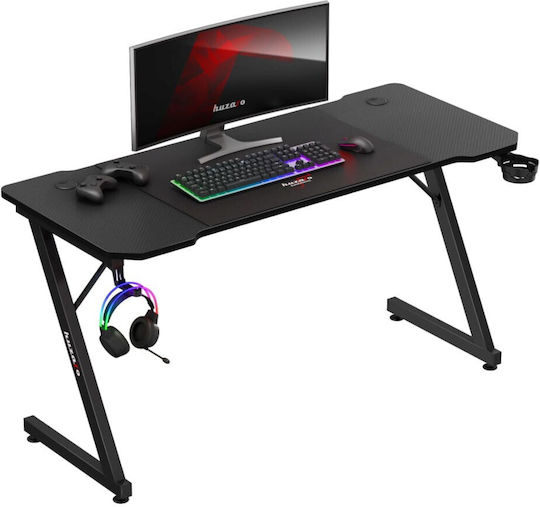 Gaming Office Hero Wooden Black with Metal Legs 140x60x74cm