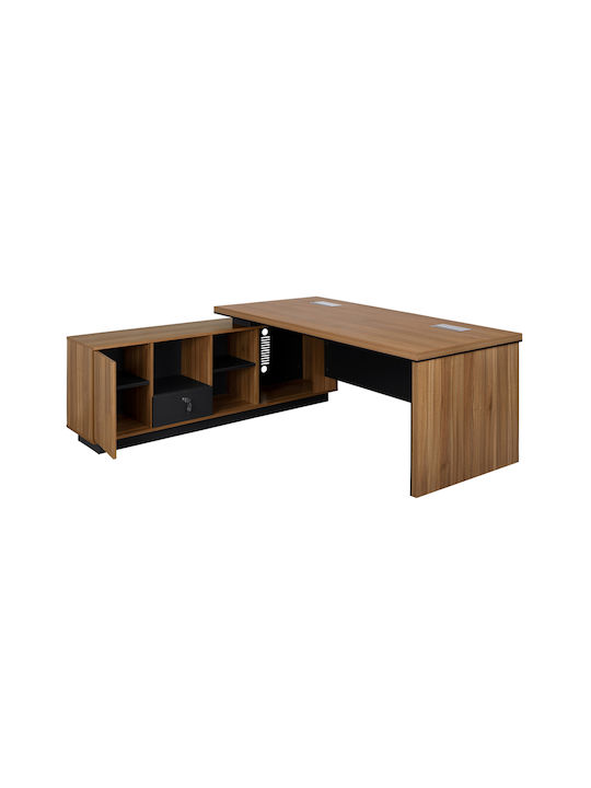 Corner Professional Office Supreme Wooden Natural 199x180x76cm