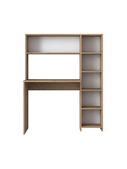 Desk Rani Wooden with Bookshelf Coffee 113.2x40x141.8cm