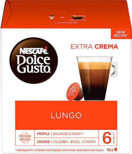 Nescafe Capsules Espresso Lungo Compatible with Machine Dolce Gusto 16caps,tobolek