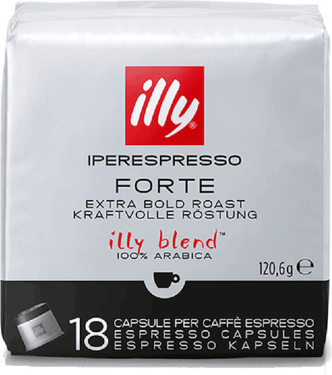 Illy Kapseln Espresso Forte Kompatibel mit Maschine Iperespresso 18Mützen