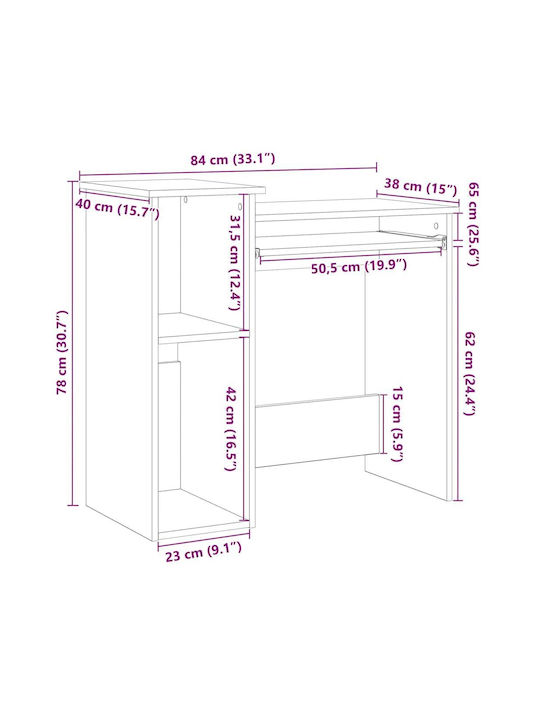 Computer Büro Holz Black 84x40x78cm