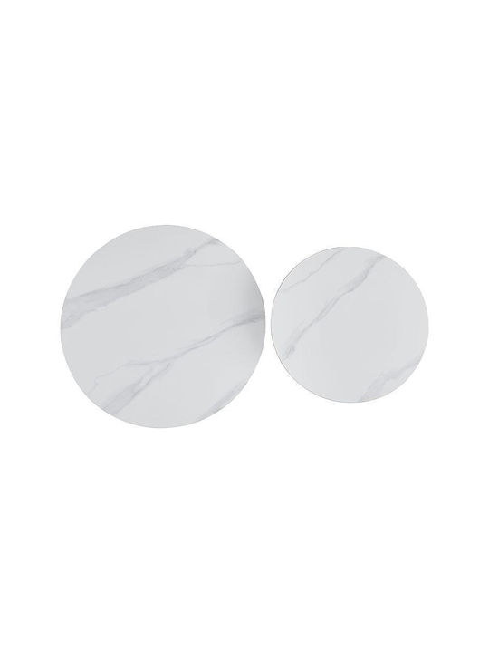 Masa De Cafea Centrală Rotundă 6055 Metalică Albă 2 Buc M80xL80xÎ42cm