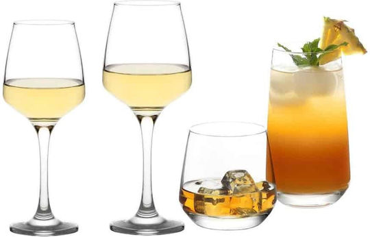 Gurallar Set de pahare pentru Vin Alb și Roșu din Sticlă Cu picior 480ml 36buc