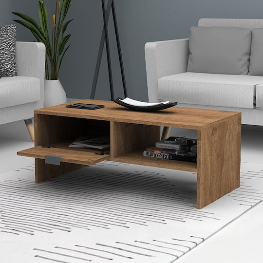 Megapap Rechteckiger Zentraler Kaffeetisch Galaxy Holz Nussbaum M100xL50xH42cm