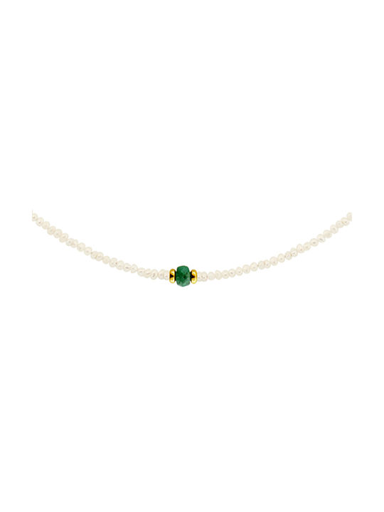 Necklace from Gold 14K with Pearls