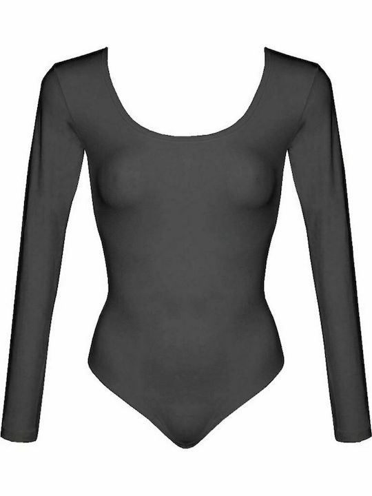 Helios Lingerie Long Sleeve Bodysuit 80682 Gray 80682-00