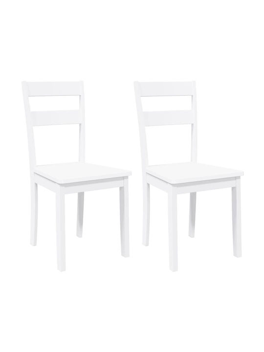 Dining Room Wooden Chair White 40x48x89cm 2pcs