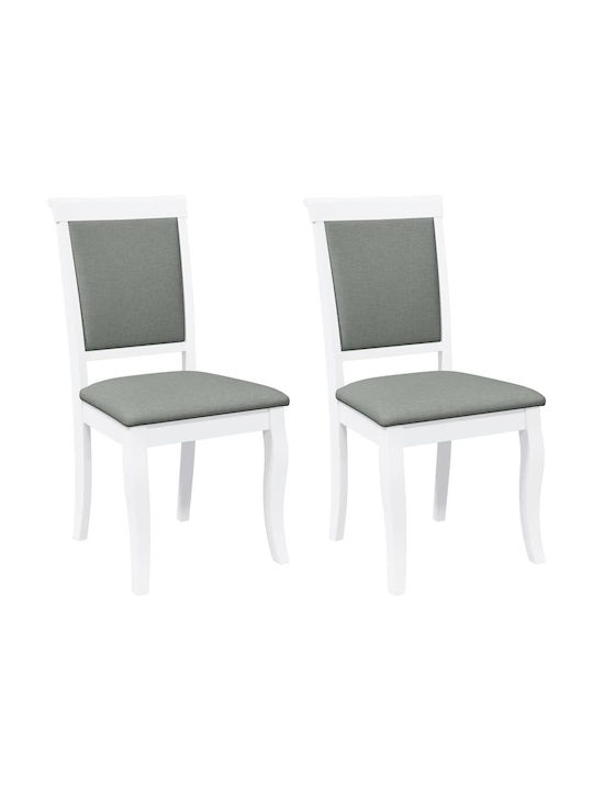 Dining Room Wooden Chair White 50x55x95.5cm 2pcs