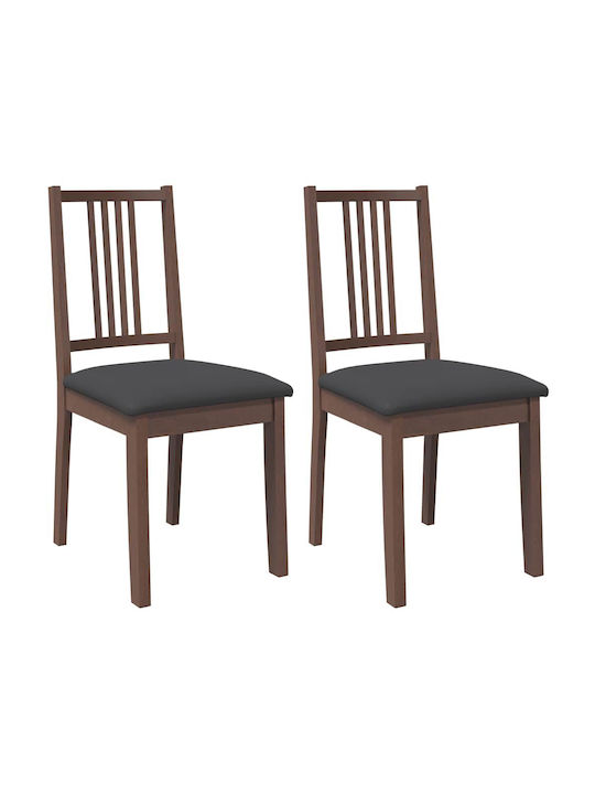 Dining Room Wooden Chair Coffee 40x47.5x89cm 2pcs