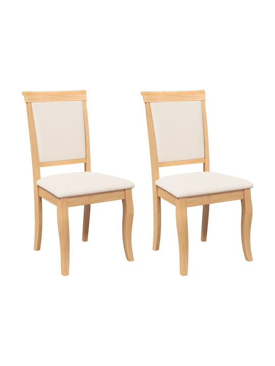 Dining Room Wooden Chair Coffee 50x55x95.5cm 2pcs