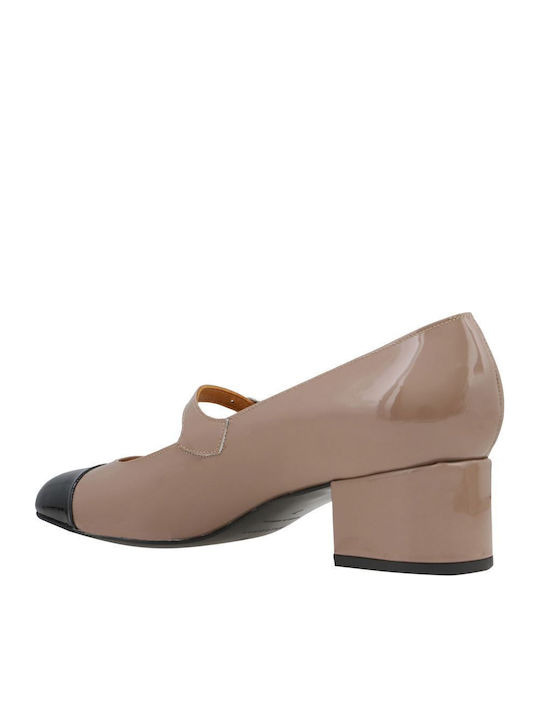 Patent Leather Brown Low Heels