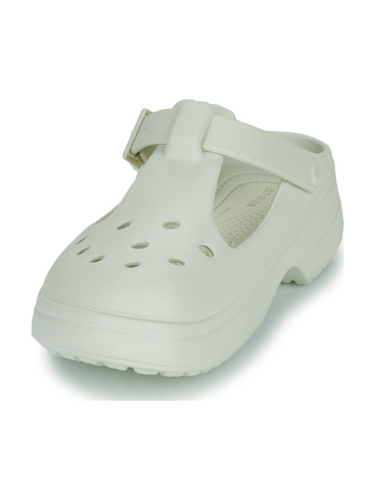 Crocs Classic Mary Jane Γυναικεία Σαμπό Λευκά