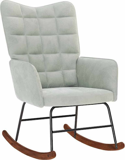 Schaukelstuhl Samt Light Grey 61x78x98cm
