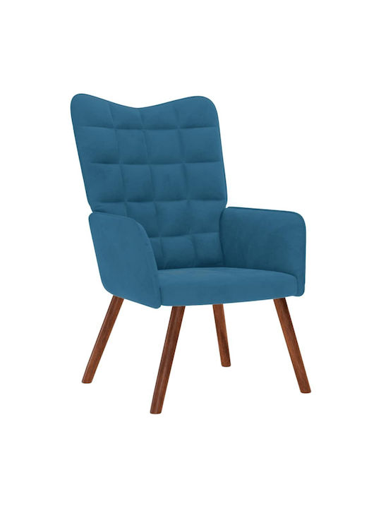 Ohrensessel Samt Blue 61.5x69x95.5cm