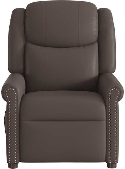 Relaxsessel Friseurwaschbecken mit Fußhocker aus echtem Leder Coffee 77x92.5x99cm