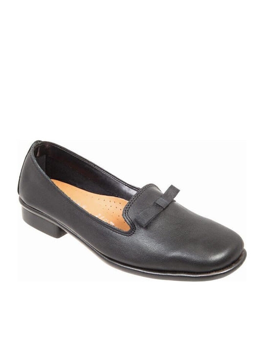 Leder Damen Mokassins in Schwarz Farbe