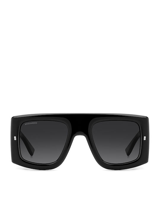 Dsquared2 Icon Unisex Sunglasses with Black Plastic Frame and Black Lens ICON 0024/S 8079O