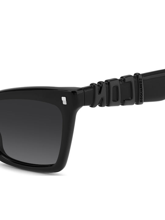 Dsquared2 Icon Unisex Γυαλιά Ηλίου με Μαύρο Κοκκάλινο Σκελετό και Μαύρο Φακό ICON 0026/S 8079O