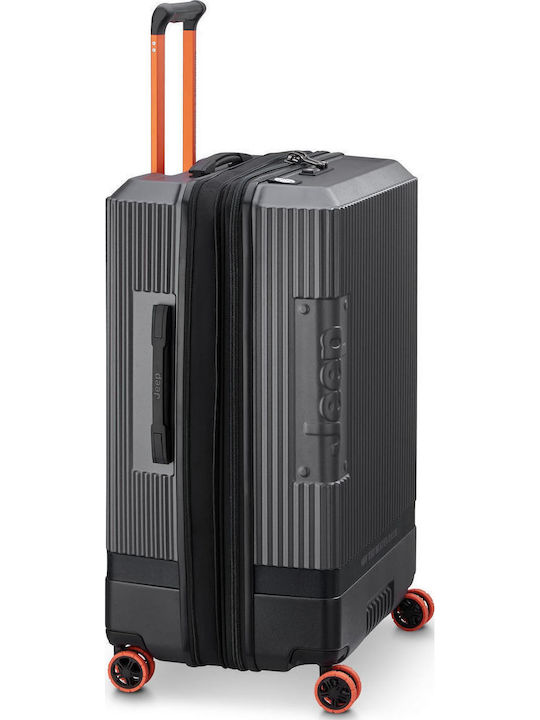 Delsey Jeep Μεγάλη Βαλίτσα Ταξιδίου Σκληρή Antracite με 4 Ρόδες Ύψους 75.5εκ.