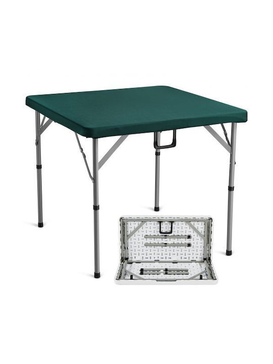 Plastic Masa pentru spații exterioare mici Pliabil cu schelet metalic Green 34x34cm