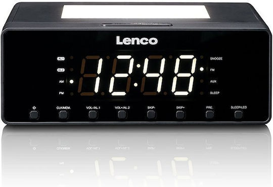 Lenco Tischuhr Digital Metallisch Weiß CR-540BK