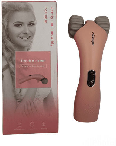 Strong Vibration NO 150-10 Pink Gray Role de masaj pentru cap, picioare, corp & mâini cu vibrație Roz