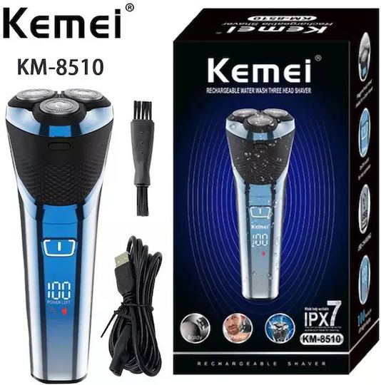 Kemei KM-8510 Περιστρεφόμενη Ξυριστική Μηχανή Προσώπου Επαναφορτιζόμενη