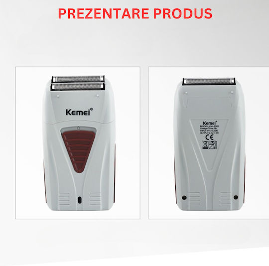 Kemei White KM-3382 Foil Electric Shaver Face Rechargeable