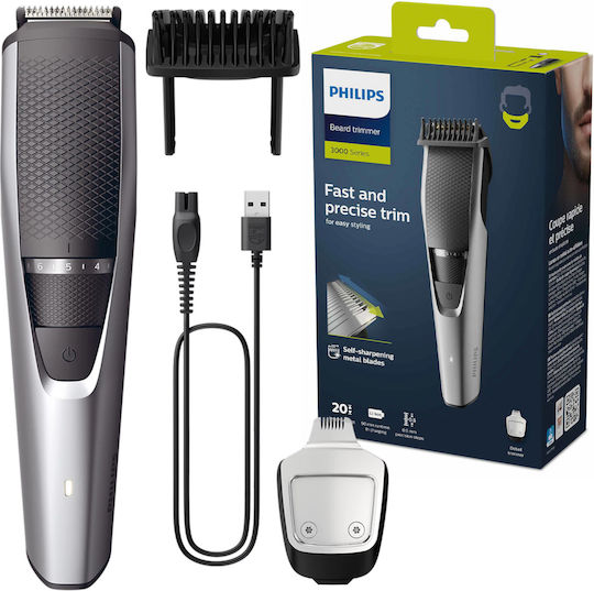 Philips Beardtrimmer Series 3000 Set Rechargeable Hair Clipper Silver BT3239/15