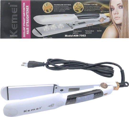 Kemei KM-7062 KM-7062 Hair Straightener with Steam and Ceramic Plates 80W