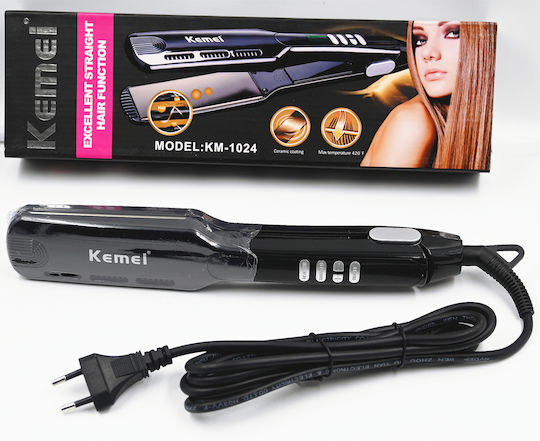 Kemei KM-1024 Πρέσα Μαλλιών με Κεραμικές Πλάκες 65W