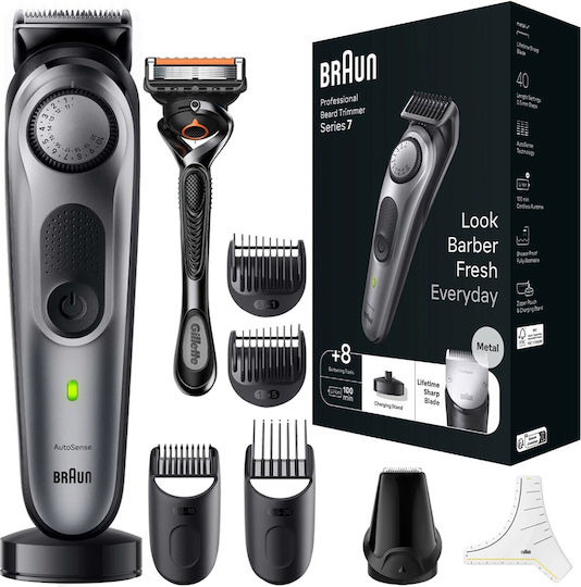 Braun Series 7 Trimmer Μηχανή Επαναφορτιζόμενη Black / Space Grey BT7420