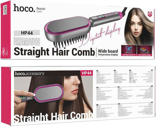 Hoco HP44 Ceramic Electric Hair Brush for Hair Straightening and Curls 85W