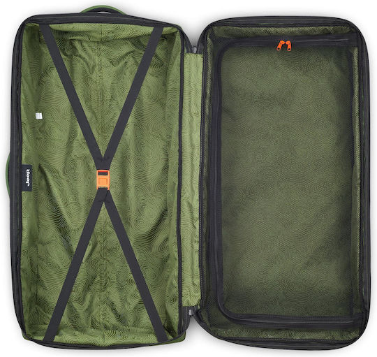 Delsey Jeep Σακ Βουαγιάζ 96lt Elm Green με Ρόδες Υφασμάτινο Μ82xΠ34xΥ41.5εκ.