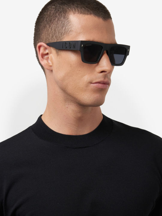 Dsquared2 Icon Ανδρικά Γυαλιά Ηλίου με Μαύρο Κοκκάλινο Σκελετό και Μαύρο Φακό