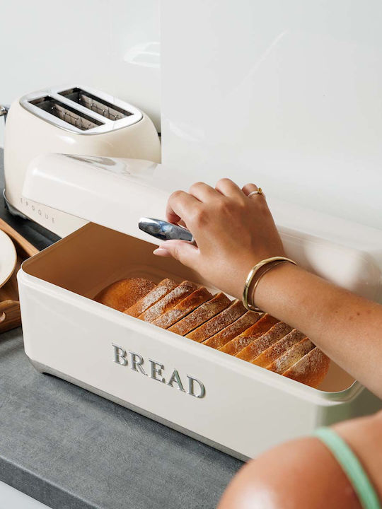 Estia Epoque Bread Box Metallic Beige 42.5x25.3x18cm
