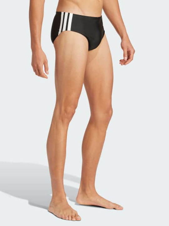 3-Stripes Ανδρικό Μαγιό Slip Black με Ρίγες