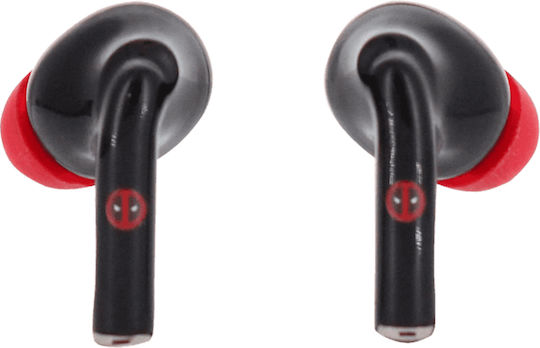 Exquisite Gaming Deadpool In ear Bluetooth хендсфри Слушалки с Устойчивост на Пот и Кутийка за Зареждане Червен