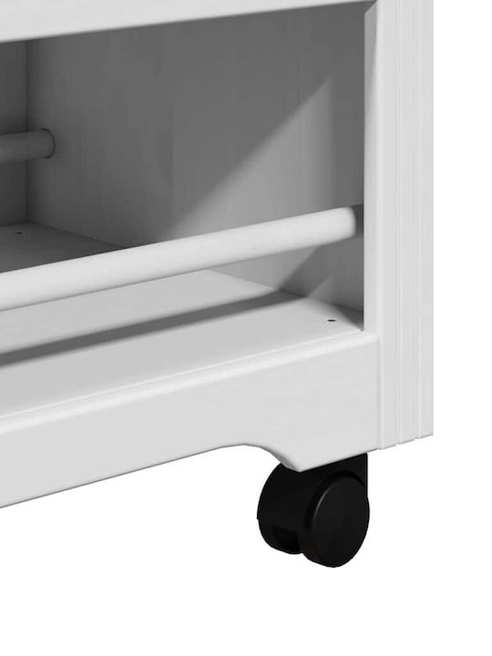 vidaXL Ραφιέρα Κουζίνας Ξύλινη 4 Θέσεων Λευκή 67.5x45x80cm