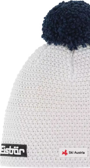 Pom Pom Beanie Ανδρικός Σκούφος Πλεκτός σε Λευκό χρώμα