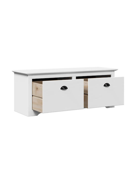 Mobilier de Intrare cu Dulap pentru Pantofi & Bancă Alb 114x40x45cm