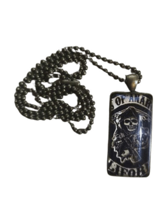 Sons Anarchy Necklace Black Bronze Tone Grim Reaper in Center