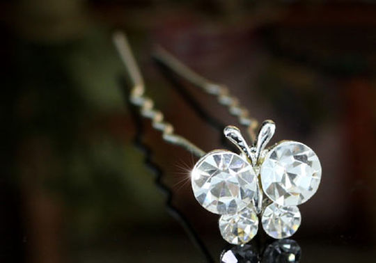 Set of 6 Hair Pins Austrian Crystals Bride Bridesmaid Julita