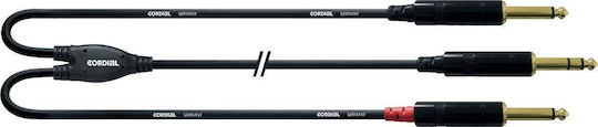 Cordial Cablu 2x 6,3 mm de sex masculin - 6,3 mm de sex masculin 6m (CFY 6 VPP)