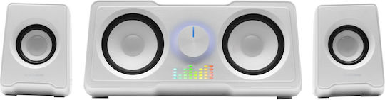 Mars Gaming MS22 Ηχεία Υπολογιστή 2.2 με RGB Φωτισμό και Ισχύ 35W Λευκά