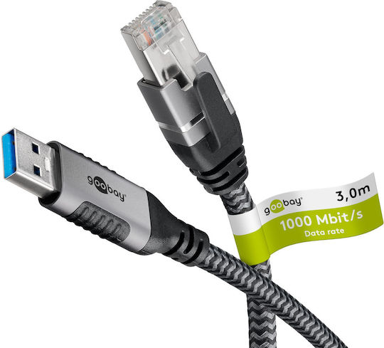 Goobay USB 2.0 Кабел USB-A мъжки - RJ45 Черен 3м 70499
